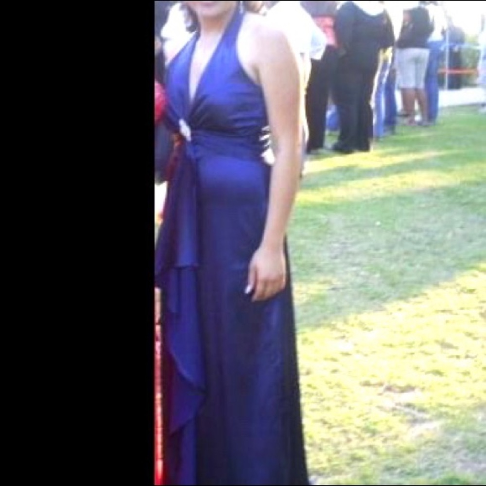 Halter Blue Formal Dress
